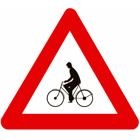 Panneau A25 — Passage pour conducteurs de bicyclettes et de cyclomoteurs à deux roues, ou endroits où ces conducteurs débouchent d’une piste cyclable