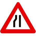 Panneau A7B — Rétrécissement de la chaussée par la gauche