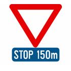 Panneau B7 — Signal annonçant le signal B5 à la distance approximativement indiquée