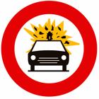 Panneau C24B — Accès interdit aux conducteurs de véhicules transportant des marchandises dangereuses inflammables ou explosibles