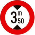 Panneau C29 — Accès interdit aux conducteurs de véhicules ayant, chargement compris, une hauteur supérieure à celle indiquée