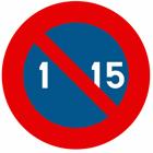 Panneau E5 — Stationnement interdit du 1er au 15 du mois