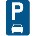 Panneau E9B — Stationnement réservé aux voitures, voitures mixtes et minibus