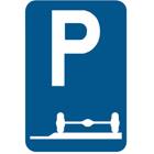 Panneau E9E — Stationnement obligatoire sur l’accotement ou sur le trottoir
