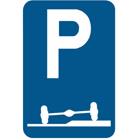 Panneau E9F — Stationnement obligatoire en partie sur l’accotement ou le trottoir