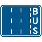 Panneau F17 — Indication des bandes de circulation d’une chaussée parmi lesquelles une est réservée aux autobus