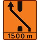 Panneau F83 — Signal de préavis annonçant une traversée de la berme centrale