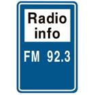Panneau F93 — Signal indiquant une station de radiodiffusion donnant des informations routières