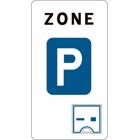 Panneau ZE9AGS — Début d’une zone de stationnement à durée limitée (zone bleue)