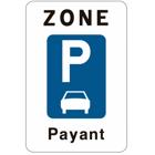 Panneau ZE9BT1F — Zone de stationnement payant réservée aux voitures, voitures mixtes et minibus .